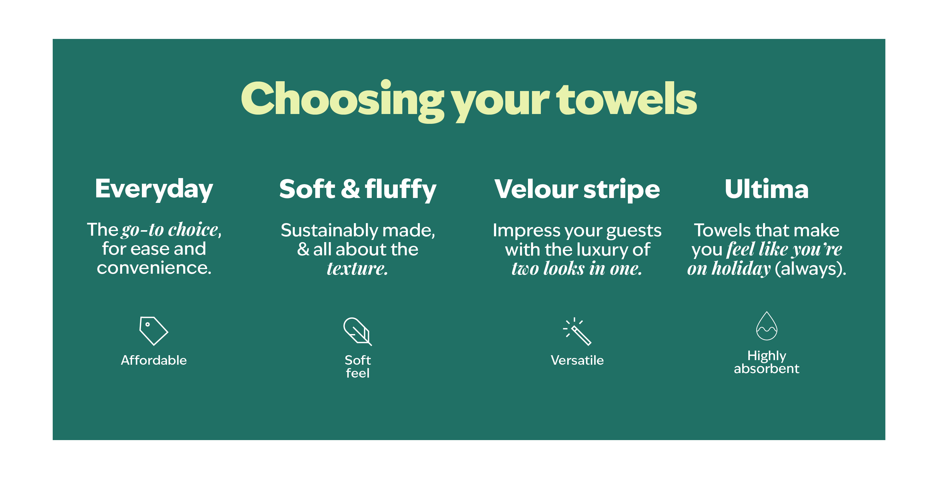Sheet street towels selections